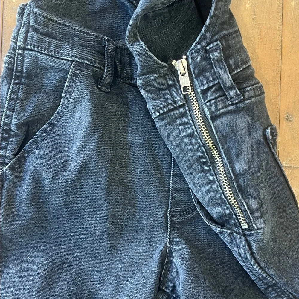 Gap black denim jeans overalls girls large 10 slim fit skinny